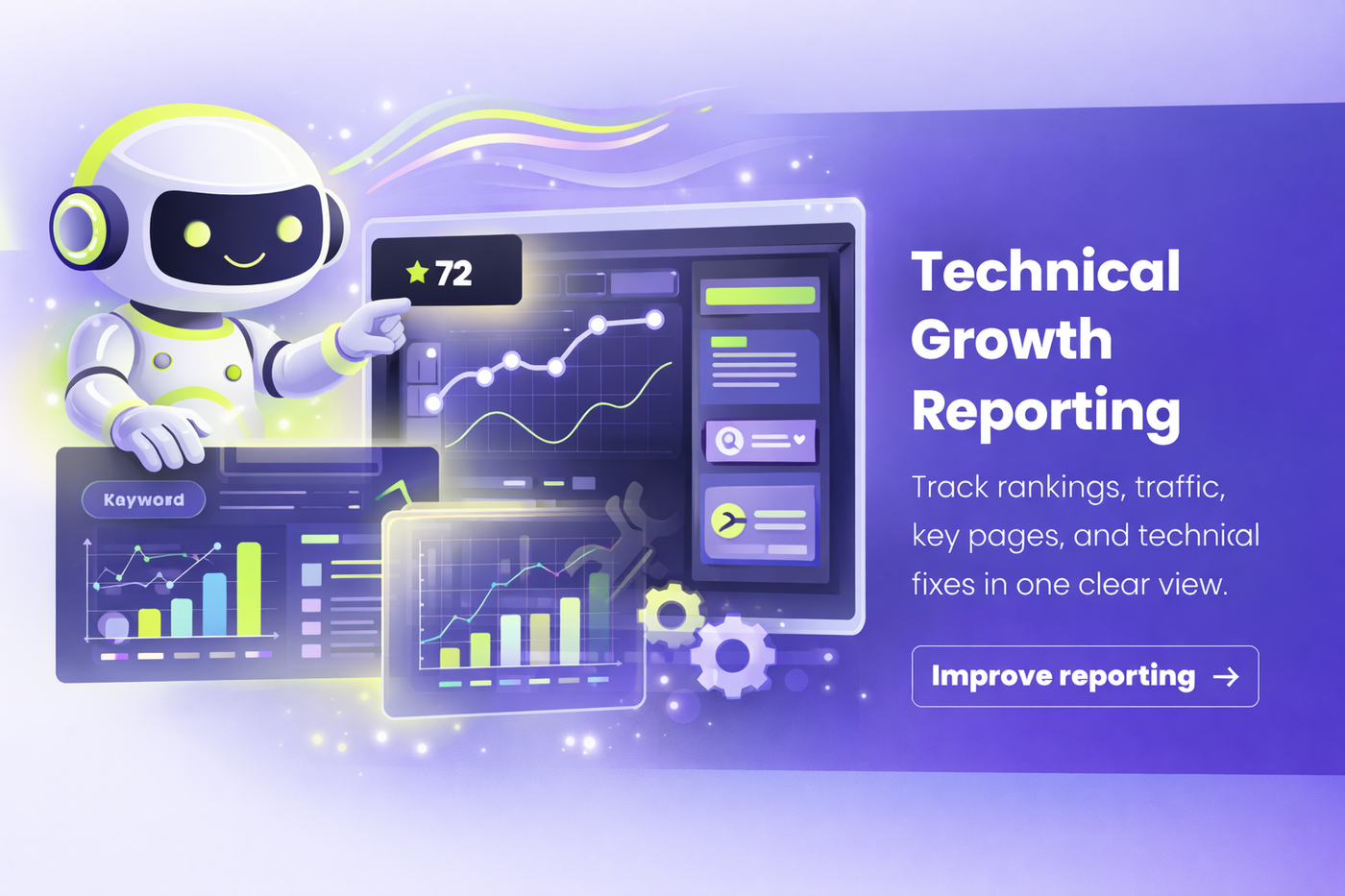 Website ranking and reporting dashboard